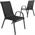 Set 2 scaune gradina, cadru metalic, textilene, maxim 120 kg, 92x53x72 cm, negru [17]