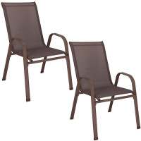 Set 2 scaune gradina, cadru metalic, textilene, maxim 120 kg, 92x53x72 cm, maro Set 2 scaune gradina, cadru metalic, textilene, maxim 120 kg, 92x53x72 cm, maro