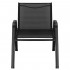 Set mobilier gradina 4 piese, masa cu sticla securizata, 2 scaune si canapea, cadru metalic, negru [15]