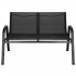 Set mobilier gradina 4 piese, masa cu sticla securizata, 2 scaune si canapea, cadru metalic, negru [16]