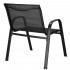 Set mobilier gradina 4 piese, masa cu sticla securizata, 2 scaune si canapea, cadru metalic, negru [23]
