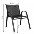 Set mobilier gradina 4 piese, masa cu sticla securizata, 2 scaune si canapea, cadru metalic, negru [30]