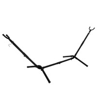 Suport hamac din metal cu husa transport, reglabil pe inaltime si lungime, 270x99x95 cm, negru