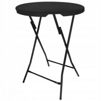 Masa catering profesionala pentru evenimente, inalta, cu picioare metal pliabile, rotunda, d 80 cm, h 110 cm, negru