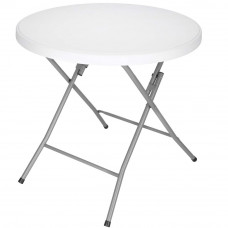 Masa pliabila rotunda pentru gradina sau catering 75x80 cm, HDPE si metal, alb Masa pliabila rotunda pentru gradina sau catering 75x80 cm, HDPE si metal, alb