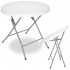 Masa pliabila rotunda pentru gradina sau catering 75x80 cm, HDPE si metal, alb [2]