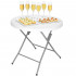 Masa pliabila rotunda pentru gradina sau catering 75x80 cm, HDPE si metal, alb [3]