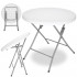 Masa pliabila rotunda pentru gradina sau catering 75x80 cm, HDPE si metal, alb [5]