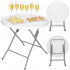 Masa pliabila rotunda pentru gradina sau catering 75x80 cm, HDPE si metal, alb [6]