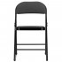 Scaun pliabil tapitat cu spatar, utilizare interior sau exterior, cadru metalic, 40x42x76 cm, maxim 120 kg, negru [12]
