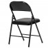 Scaun pliabil tapitat cu spatar, utilizare interior sau exterior, cadru metalic, 40x42x76 cm, maxim 120 kg, negru [15]
