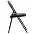 Scaun pliabil tapitat cu spatar, utilizare interior sau exterior, cadru metalic, 40x42x76 cm, maxim 120 kg, negru [16]