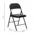 Scaun pliabil tapitat cu spatar, utilizare interior sau exterior, cadru metalic, 40x42x76 cm, maxim 120 kg, negru [20]