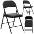 Scaun pliabil tapitat cu spatar, utilizare interior sau exterior, cadru metalic, 40x42x76 cm, maxim 120 kg, negru [6]