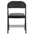 Scaun pliabil tapitat cu spatar, utilizare interior sau exterior, cadru metalic, 40x42x76 cm, maxim 120 kg, negru [8]