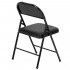 Scaun pliabil tapitat cu spatar, utilizare interior sau exterior, cadru metalic, 40x42x76 cm, maxim 120 kg, negru [10]