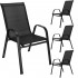 Set 4 scaune gradina cu brate, cadru otel si sezut textilene, 53x72x92 cm, negru [2]