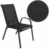Set 4 scaune gradina cu brate, cadru otel si sezut textilene, 53x72x92 cm, negru [3]