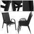 Set 4 scaune gradina cu brate, cadru otel si sezut textilene, 53x72x92 cm, negru [13]