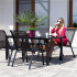 Set 4 scaune gradina cu brate, cadru otel si sezut textilene, 53x72x92 cm, negru [18]