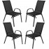 Set 4 scaune gradina cu brate, cadru otel si sezut textilene, 53x72x92 cm, negru [4]