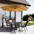 Set 4 scaune gradina cu brate, cadru otel si sezut textilene, 53x72x92 cm, negru [22]