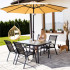 Set 4 scaune gradina cu brate, cadru otel si sezut textilene, 53x72x92 cm, negru [24]