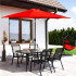 Set 4 scaune gradina cu brate, cadru otel si sezut textilene, 53x72x92 cm, negru [27]