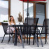 Set 4 scaune gradina cu brate, cadru otel si sezut textilene, 53x72x92 cm, negru [28]