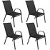 Set 4 scaune gradina cu brate, cadru otel si sezut textilene, 53x72x92 cm, negru [5]
