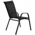 Set 4 scaune gradina cu brate, cadru otel si sezut textilene, 53x72x92 cm, negru [35]