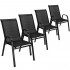 Set 4 scaune gradina cu brate, cadru otel si sezut textilene, 53x72x92 cm, negru [6]