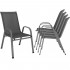 Set 4 scaune gradina cu brate, cadru otel si sezut textilene, 53x72x92 cm, gri [2]