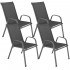 Set 4 scaune gradina cu brate, cadru otel si sezut textilene, 53x72x92 cm, gri [3]
