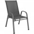 Set 4 scaune gradina cu brate, cadru otel si sezut textilene, 53x72x92 cm, gri [25]