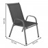 Set 4 scaune gradina cu brate, cadru otel si sezut textilene, 53x72x92 cm, gri [29]