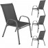 Set 4 scaune gradina cu brate, cadru otel si sezut textilene, 53x72x92 cm, gri [5]