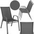 Set 4 scaune gradina cu brate, cadru otel si sezut textilene, 53x72x92 cm, gri [8]