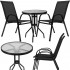 Set mobilier gradina, 2 scaune si masa rotunda, blat sticla, cadru metalic, 60x70 cm, negru [3]