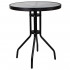 Set mobilier gradina, 2 scaune si masa rotunda, blat sticla, cadru metalic, 60x70 cm, negru [12]