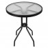 Set mobilier gradina, 2 scaune si masa rotunda, blat sticla, cadru metalic, 60x70 cm, negru [13]