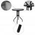 Set mobilier gradina, 2 scaune si masa rotunda, blat sticla, cadru metalic, 60x70 cm, negru [9]