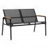 Set mobilier gradina 4 locuri, canapea 2 locuri, 2 scaune si masa rotunda sticla, cadru metalic, 119x71x82 cm, negru [17]