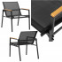 Set mobilier gradina 4 locuri, canapea 2 locuri, 2 scaune si masa rotunda sticla, cadru metalic, 119x71x82 cm, negru [19]