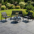 Set mobilier gradina 4 locuri, canapea 2 locuri, 2 scaune si masa rotunda sticla, cadru metalic, 119x71x82 cm, negru [26]