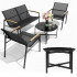 Set mobilier gradina 4 locuri, canapea 2 locuri, 2 scaune si masa rotunda sticla, cadru metalic, 119x71x82 cm, negru [5]