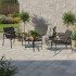 Set mobilier gradina 4 locuri, canapea 2 locuri, 2 scaune si masa rotunda sticla, cadru metalic, 119x71x82 cm, negru [9]