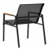 Set mobilier gradina 4 locuri, canapea 2 locuri, 2 scaune si masa rotunda sticla, cadru metalic, 119x71x82 cm, negru [11]