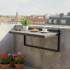 Masuta balcon suspendata cu prindere pe balustrada, 80x37 cm, pliabila, reglabila pe inaltime, negru [2]