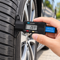Aparat digital pentru masurarea adancimii profilului anvelopelor, cu afisaj LCD si precizie de 0,01 mm, domeniu de masurare 0-25,4 mm, tester compact